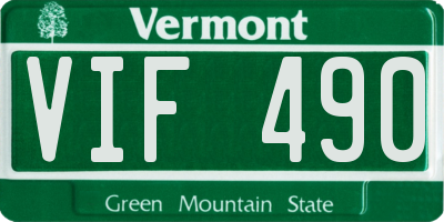 VT license plate VIF490