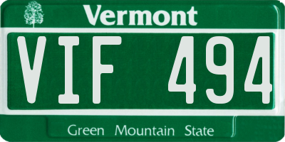 VT license plate VIF494