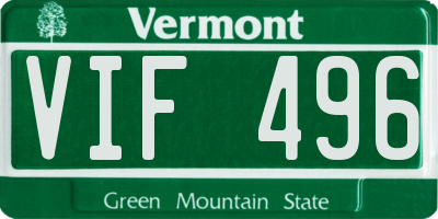 VT license plate VIF496