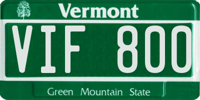 VT license plate VIF800