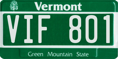 VT license plate VIF801