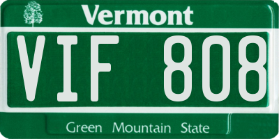 VT license plate VIF808