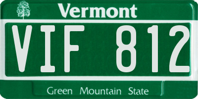 VT license plate VIF812