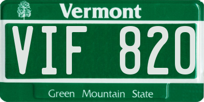VT license plate VIF820