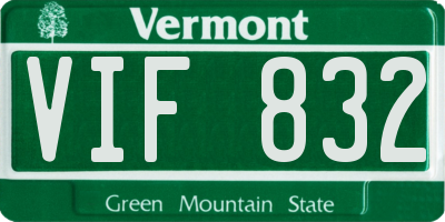 VT license plate VIF832