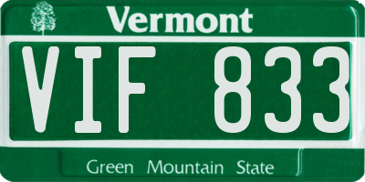 VT license plate VIF833