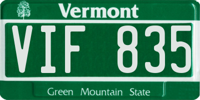 VT license plate VIF835