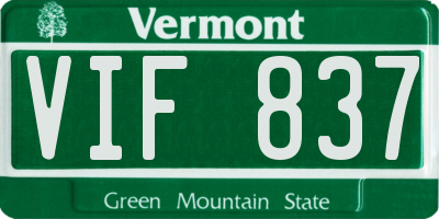 VT license plate VIF837