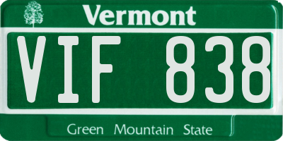 VT license plate VIF838