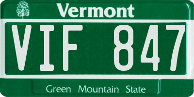 VT license plate VIF847