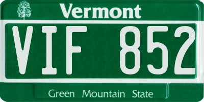 VT license plate VIF852