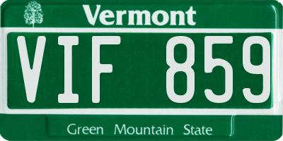 VT license plate VIF859
