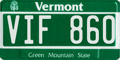 VT license plate VIF860