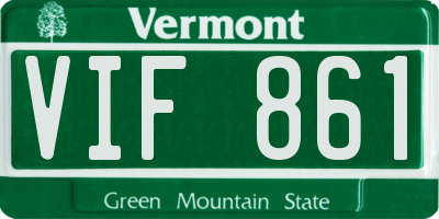 VT license plate VIF861