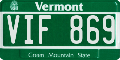 VT license plate VIF869