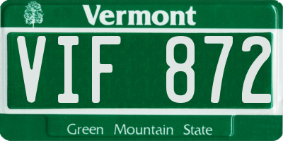 VT license plate VIF872