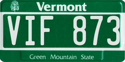 VT license plate VIF873