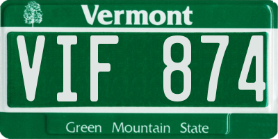 VT license plate VIF874