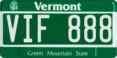 VT license plate VIF888
