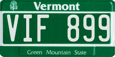 VT license plate VIF899