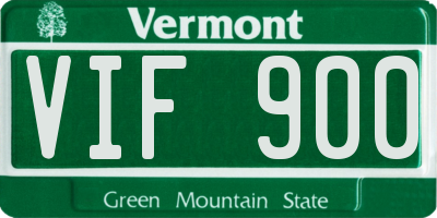 VT license plate VIF900