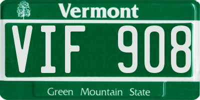 VT license plate VIF908