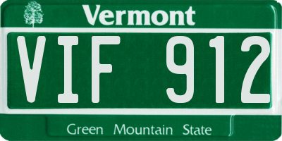 VT license plate VIF912