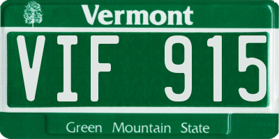 VT license plate VIF915