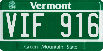 VT license plate VIF916