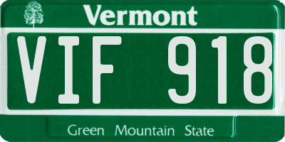 VT license plate VIF918