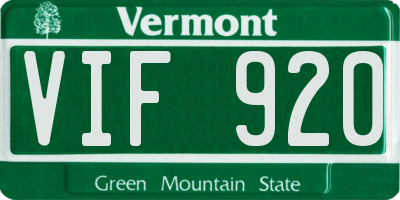 VT license plate VIF920