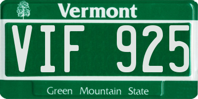 VT license plate VIF925
