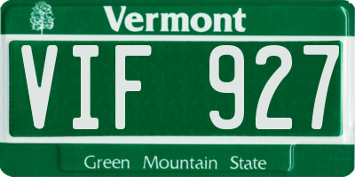 VT license plate VIF927