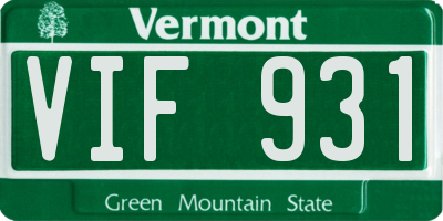 VT license plate VIF931