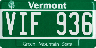 VT license plate VIF936