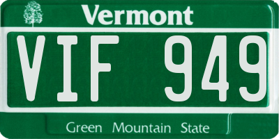 VT license plate VIF949