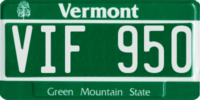 VT license plate VIF950