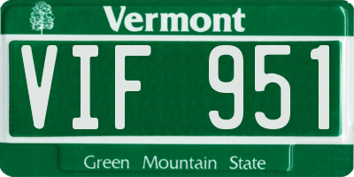 VT license plate VIF951
