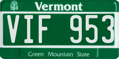 VT license plate VIF953