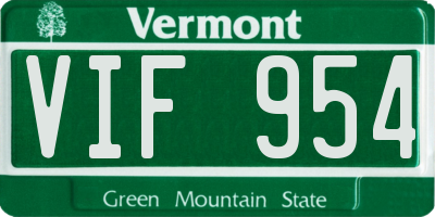 VT license plate VIF954