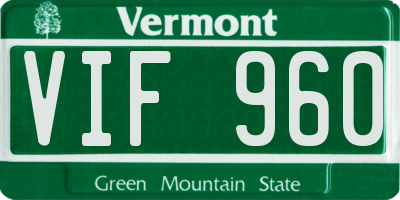 VT license plate VIF960