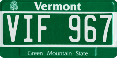 VT license plate VIF967
