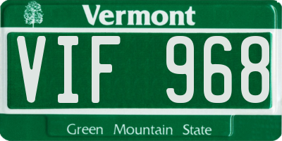 VT license plate VIF968