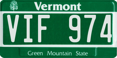 VT license plate VIF974
