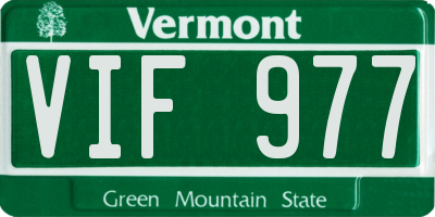 VT license plate VIF977