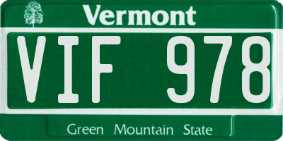 VT license plate VIF978