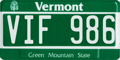 VT license plate VIF986