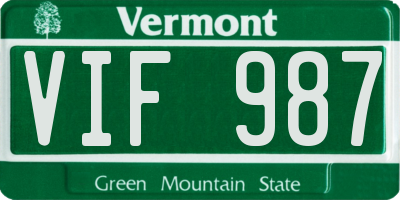 VT license plate VIF987