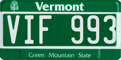 VT license plate VIF993