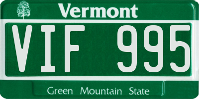 VT license plate VIF995